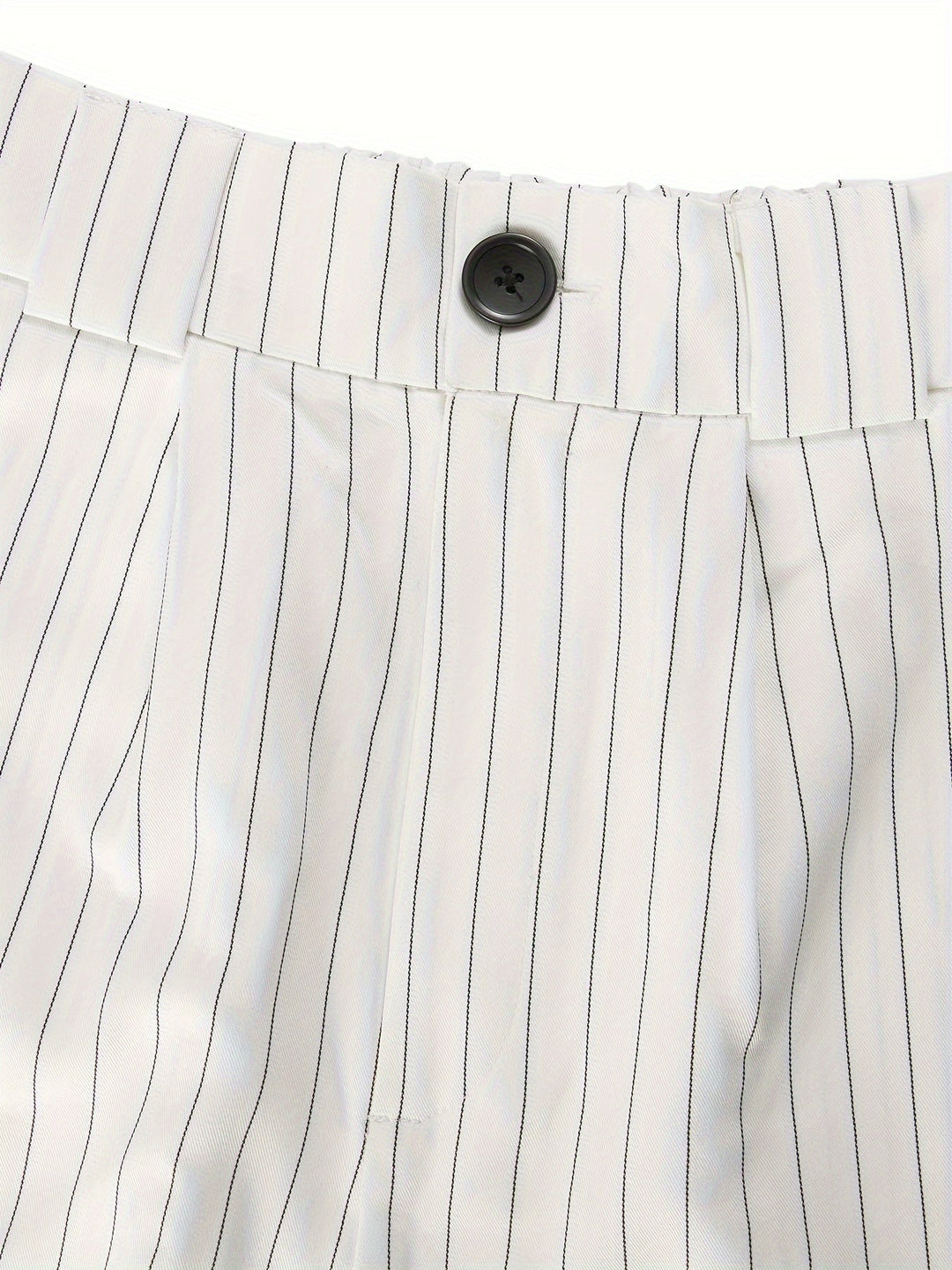 Women's casual chic striped two-piece outfit featuring a stylish blazer and comfortable shorts. Perfect for summer.