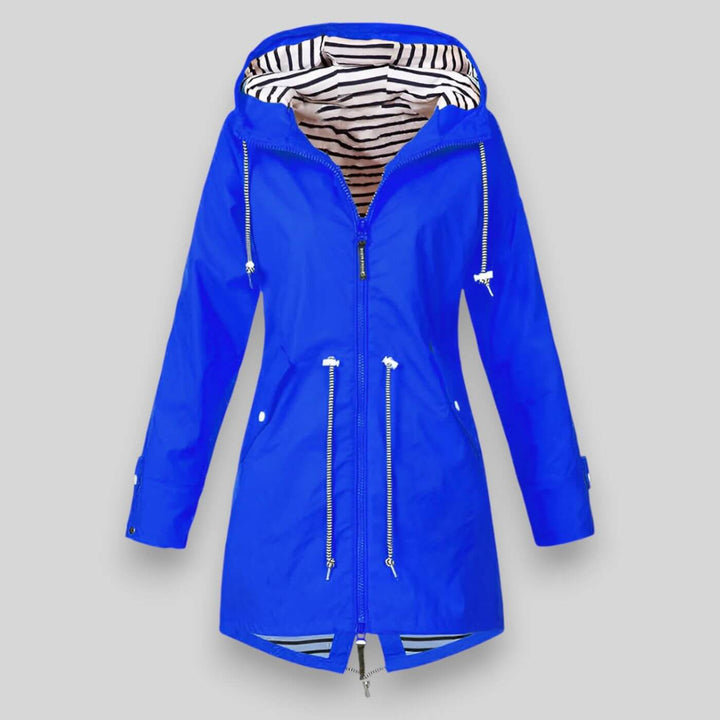 Durable women's rain jacket, offering superior waterproof and windproof weather protection for everyday wear.