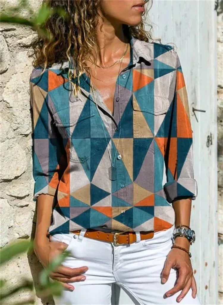 Ladies' apparel: comfortable women's summer blouse with relaxed fit, bringing effortless elegance.