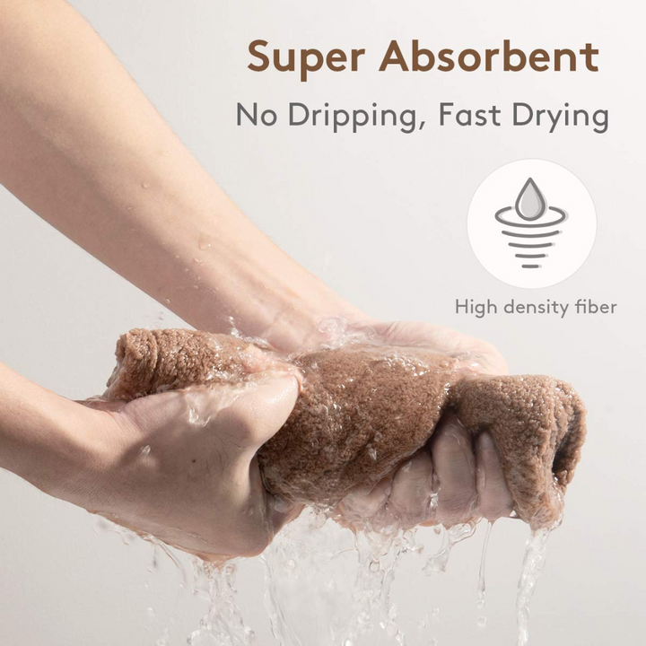 Women's 3-pack microfiber hair towel wraps, super absorbent & quick-drying for healthy hair care.