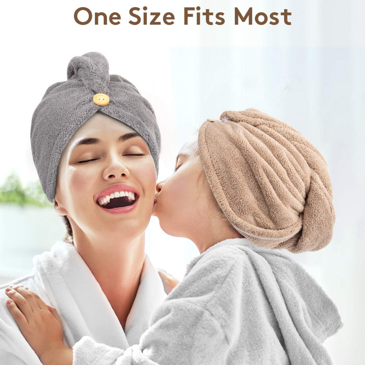 Absorbent 3-pack microfiber hair wraps for women, quick-dry technology, perfect for daily hair care.