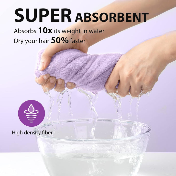 Women's Super Absorbent Microfiber Hair Towel Wraps - 3 Pack, quick-dry hair care solution.