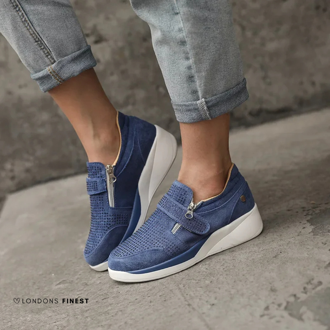 Casual women's walking shoes, supportive and comfortable with cushioned insoles and excellent arch support.