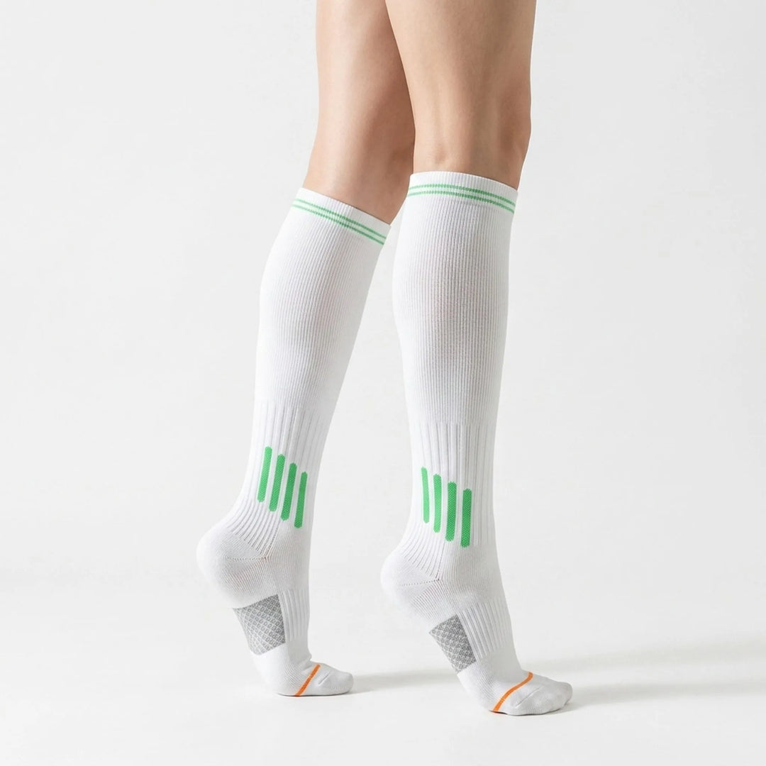 Comfortable women's supportive knee-high socks for active performance.
