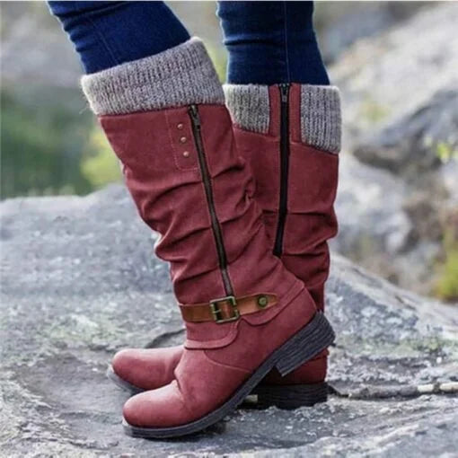 Stylish women's knee-high boots with advanced support, ideal for fall fashion, winter, and orthopedic comfort.