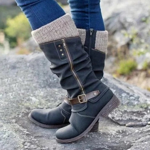 Elegant women's knee-high boots, designed for ultimate comfort and support, suitable for daily walking and style.