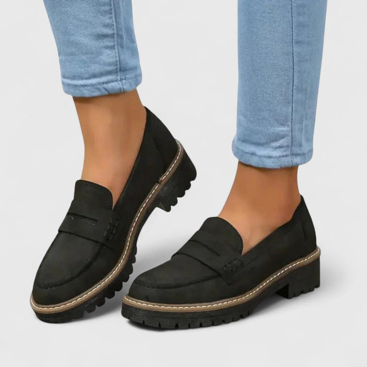 Stylish women's comfort footwear, these ergonomic loafers offer superior foot support for everyday wear.