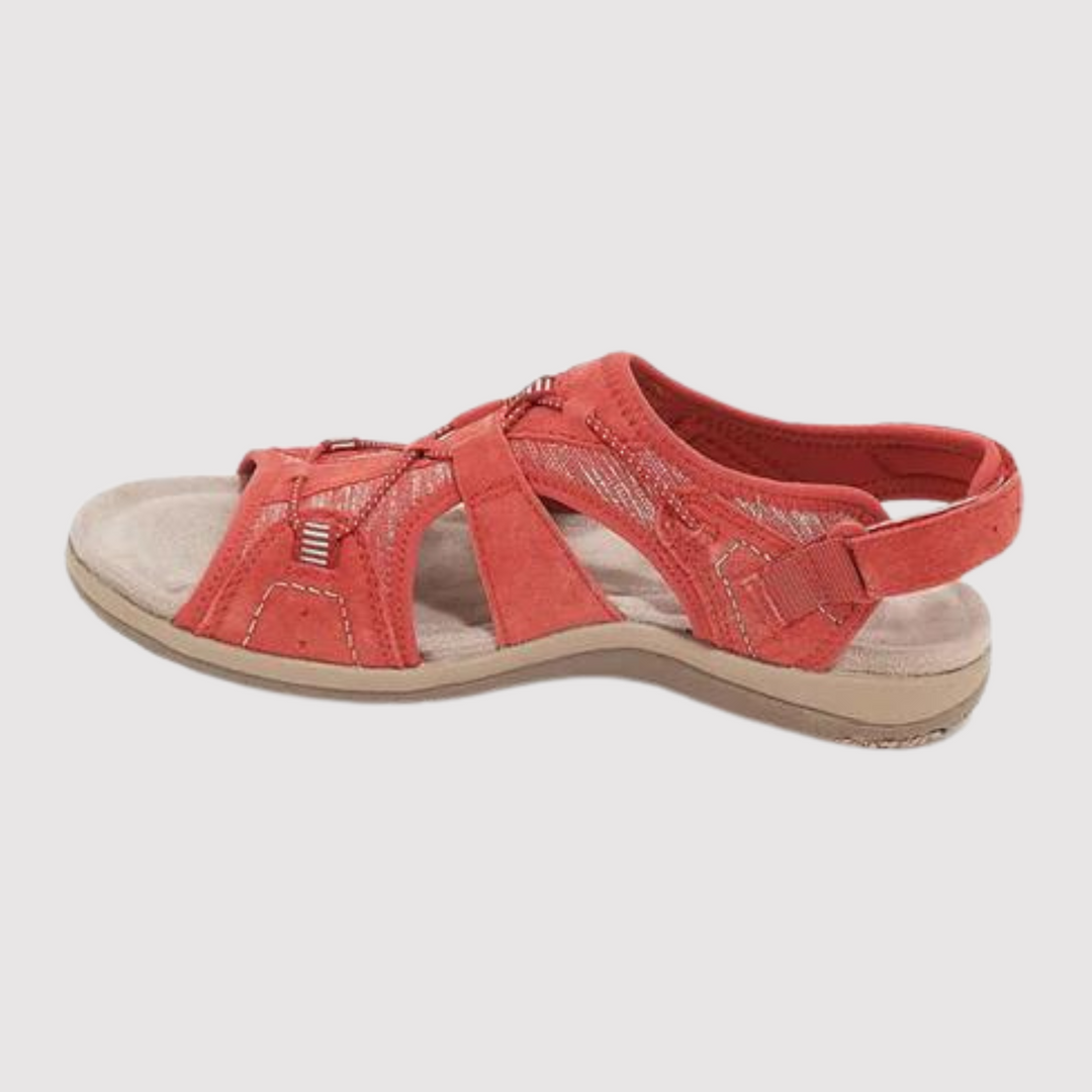 Supportive summer sandals for women, offering ergonomic arch support, adjustable straps, & all-day comfort.