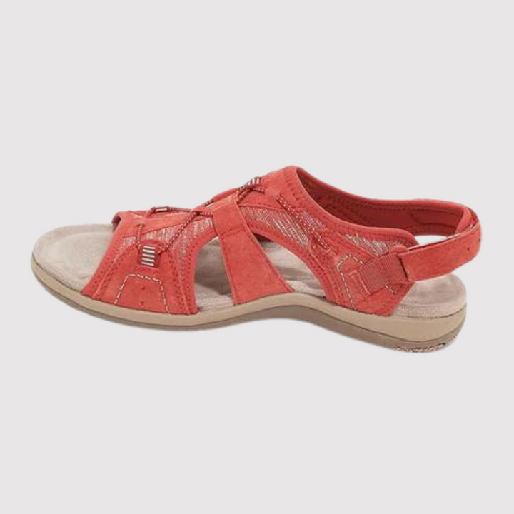 Supportive summer sandals for women, offering ergonomic arch support, adjustable straps, & all-day comfort.