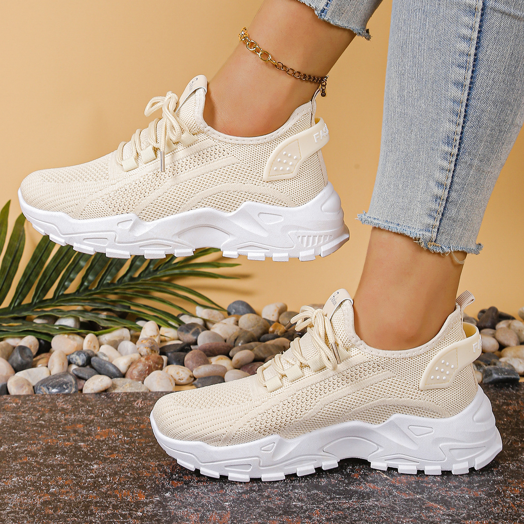 Women's supportive orthopedic walking sneakers with lace-up closure for all-day comfort and arch support.