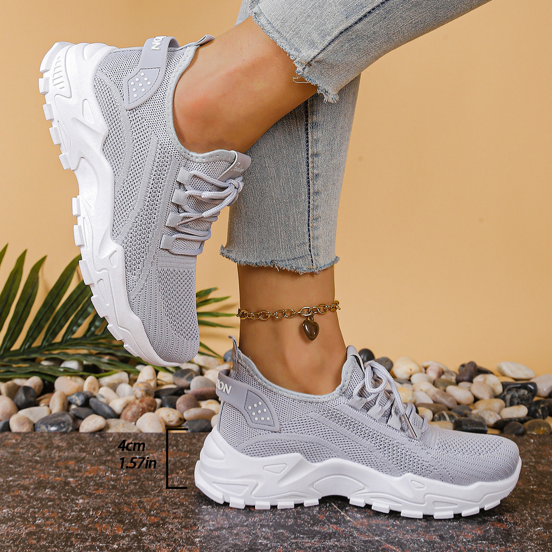 Everyday women's lace-up walking sneakers, orthopedic design for comfort and supportive footwear.