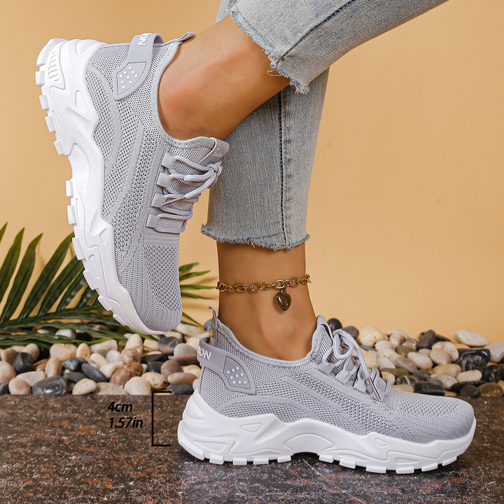 Everyday women's lace-up walking sneakers, orthopedic design for comfort and supportive footwear.