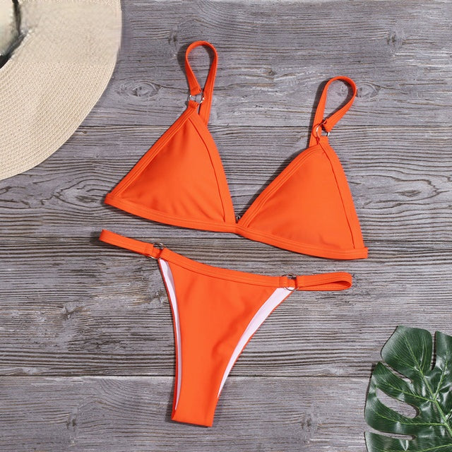 Sustainable women's adjustable bikini set. Two-piece swimwear designed for comfort & beach fashion this summer.