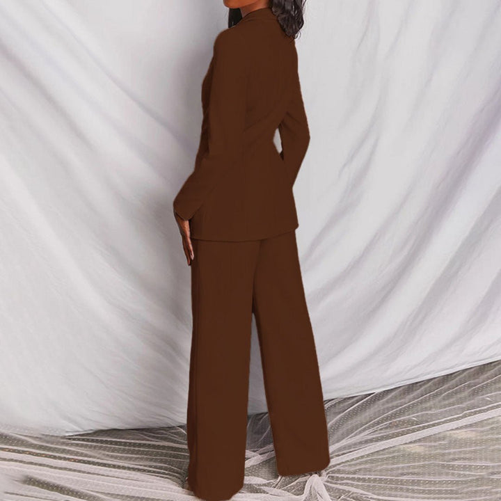 Premium women's tailored blazer & trousers set, ideal for professional business attire.
