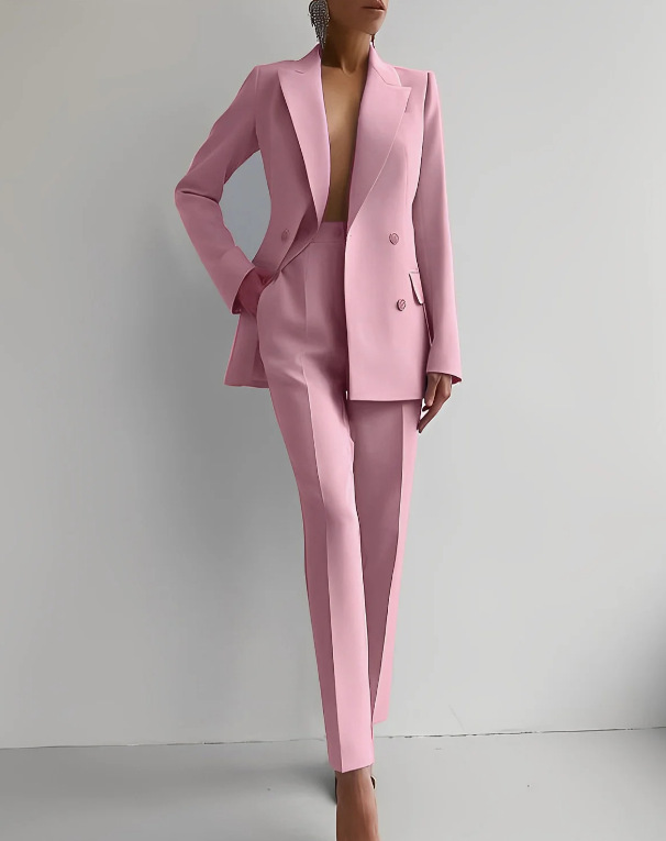 Slim-fit trousers from the women's professional suit set, ideal for office wear and formal events.