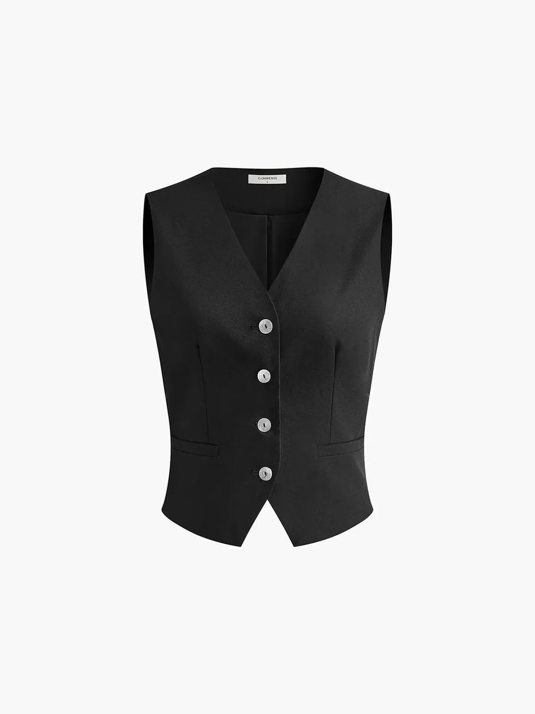 Complete women's tailored set: a chic waistcoat and wide leg trousers. Elegant matching separates for smart casual fashion.