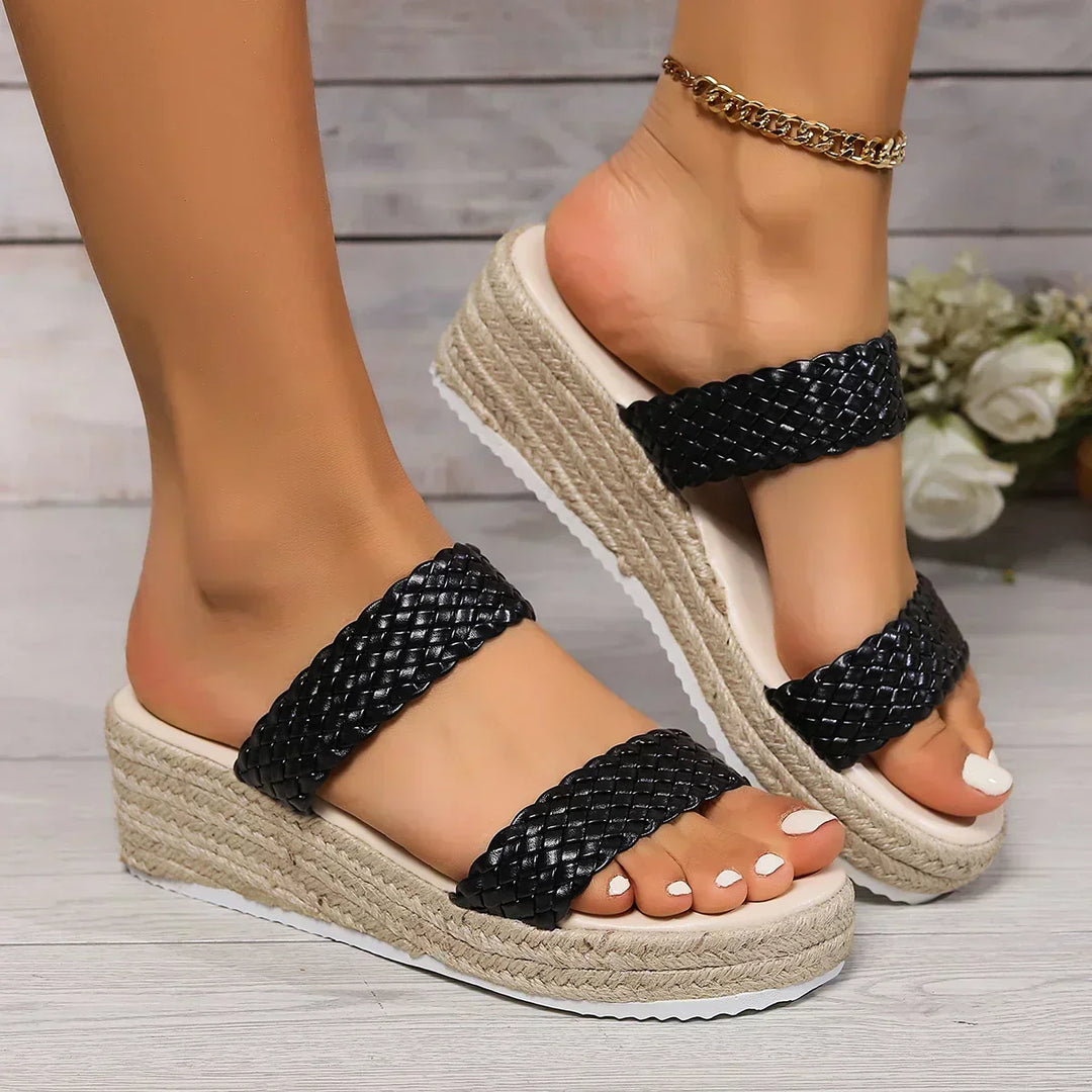 Stylish women's Theodora wedge sandals, perfect for elegant everyday wear.