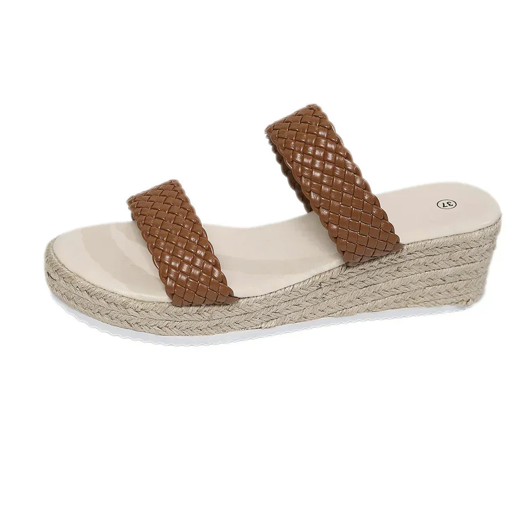Cushioned Theodora wedge sandals for women, combining comfort with stylish summer elegance.