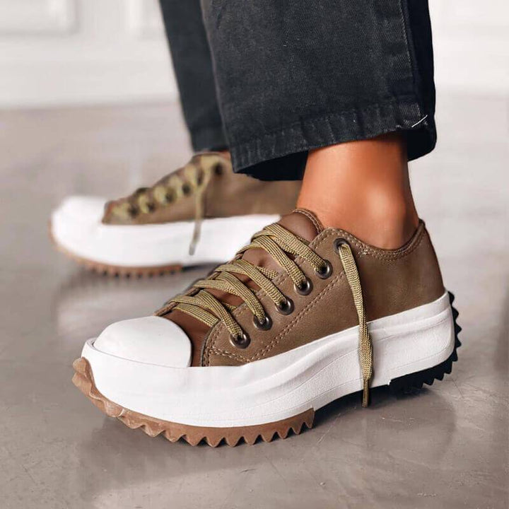 Casual women's lace-up platform sneakers, ideal for adding a fashionable touch to any outfit.