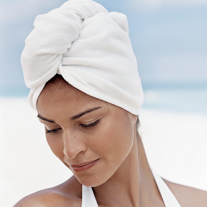 Ultra absorbent hair wrap for women. Microfiber, quick dry, anti-frizz, and essential for daily hair care.