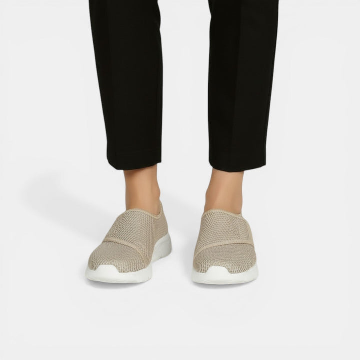 Everyday women's comfort footwear: ultra lightweight walking sneakers with orthopedic arch support.