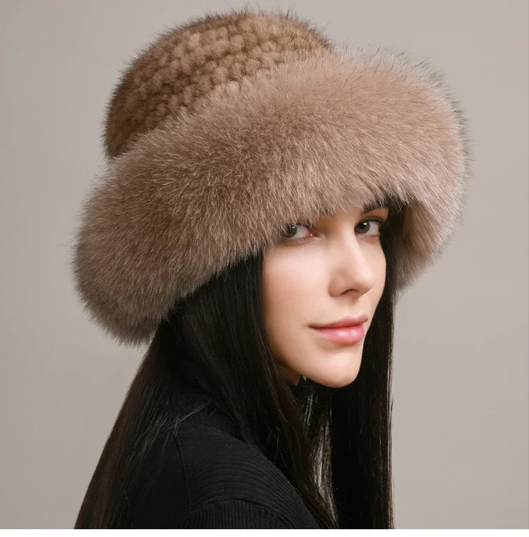 Women's ultra-warm winter hat. Chic, cozy headwear for cold weather. A stylish fall & winter fashion accessory.