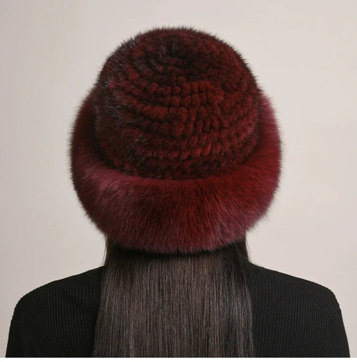 Women's warm winter hat. Stylish, cozy, and elegant headwear, an essential fall/winter fashion accessory.
