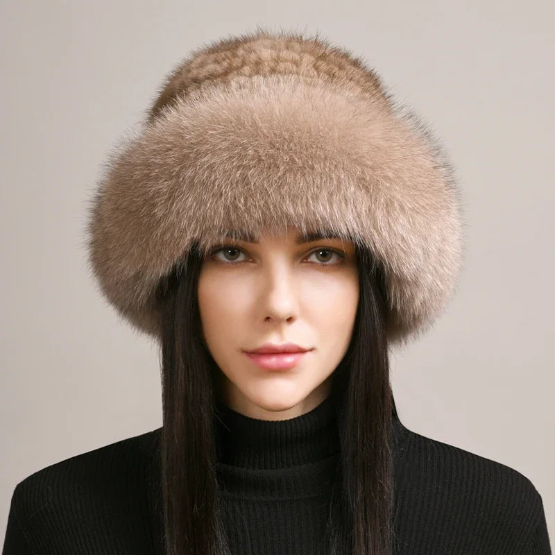 Elegant women's luxury winter hat. Soft, warm beanie perfect for chilly days & stylish cold weather outfits.