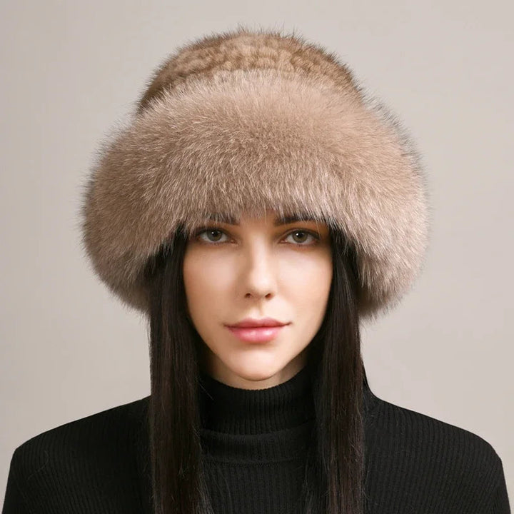 Elegant women's luxury winter hat. Soft, warm beanie perfect for chilly days & stylish cold weather outfits.