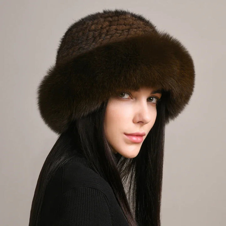 Luxury women's winter hat. Warm & cozy headwear, a stylish fall accessory for elegant cold weather fashion.
