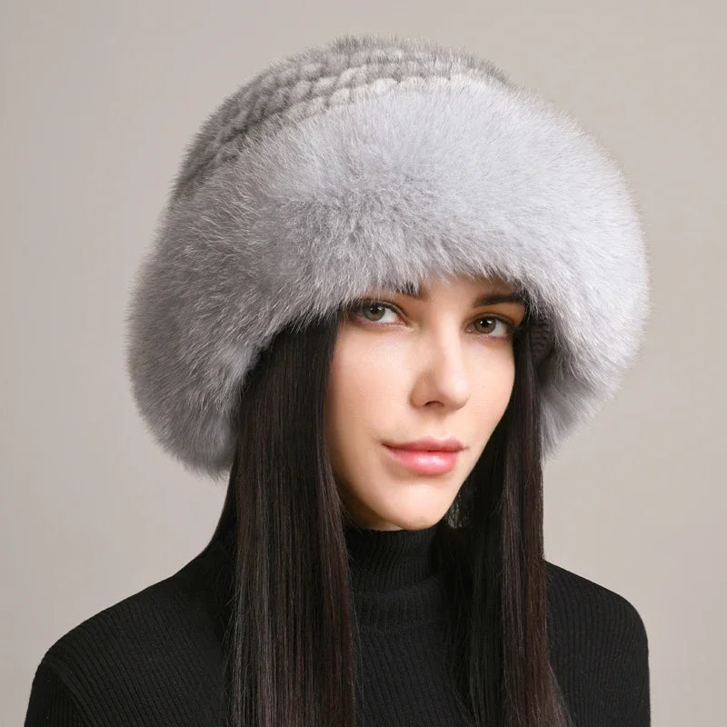 Cozy & chic women's winter hat. Elegant headwear, an ultra-warm fall accessory for stylish cold weather fashion.