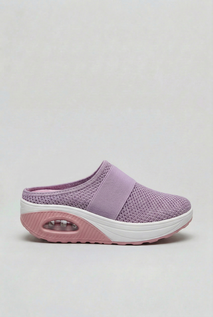 Lightweight summer slip-on mules for women, breathable with air cushion comfort, ideal for daily use.