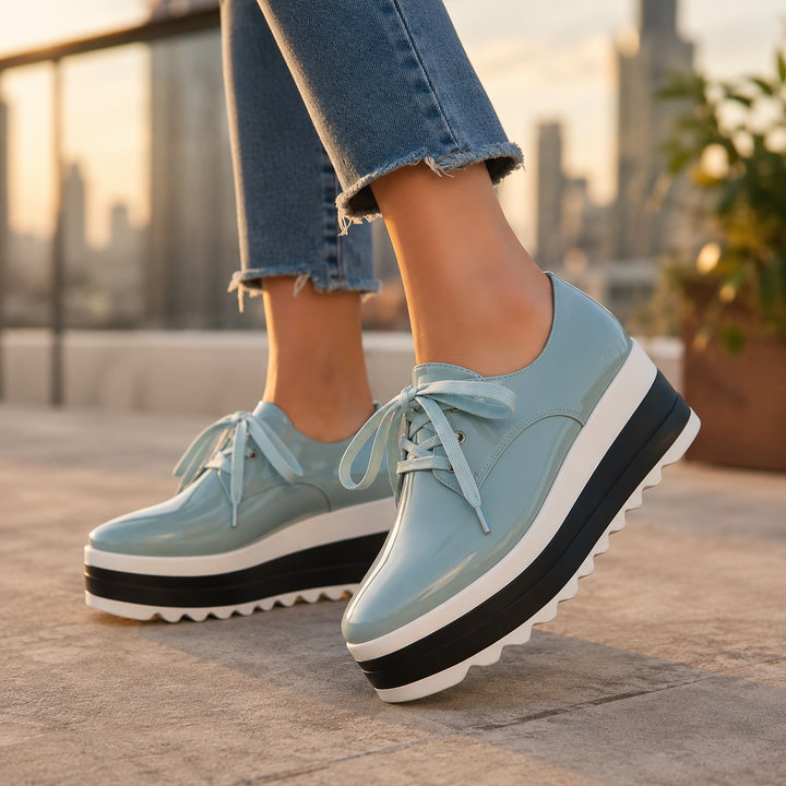Women's Verona Gloss Platform Sneakers: Chic, comfortable, glossy finish for stylish everyday wear.