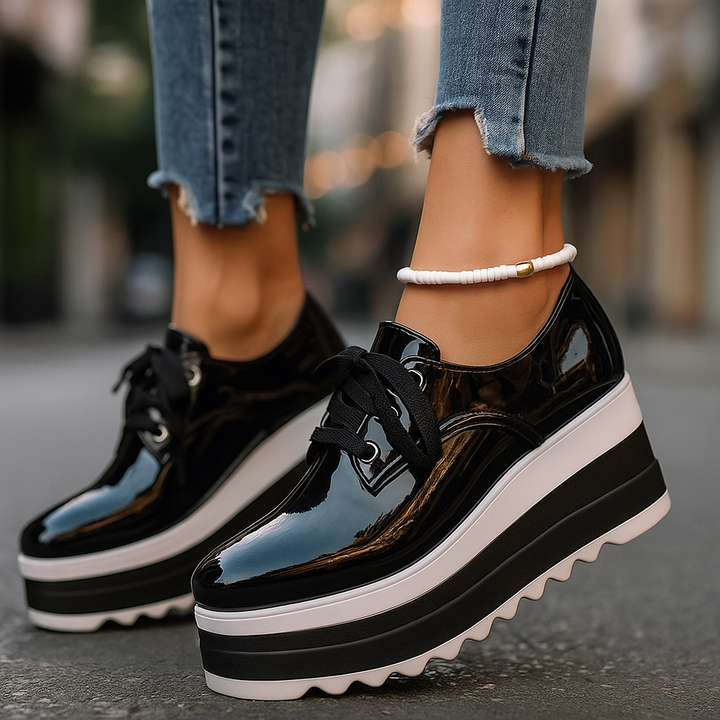 Fashionable Verona Gloss platform sneakers for women. Elevated, casual footwear perfect for walking.
