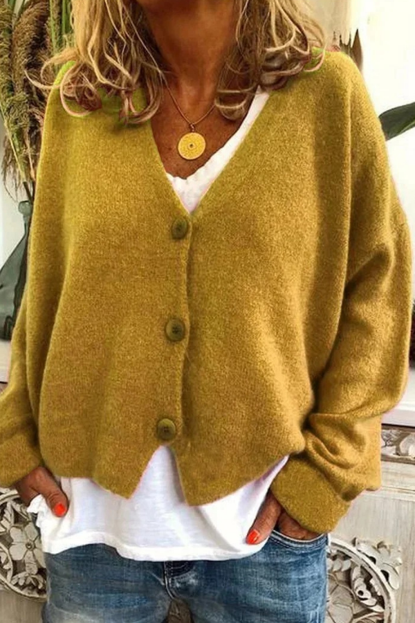 Winter warmth women's button cardigan, a comfortable and stylish piece.