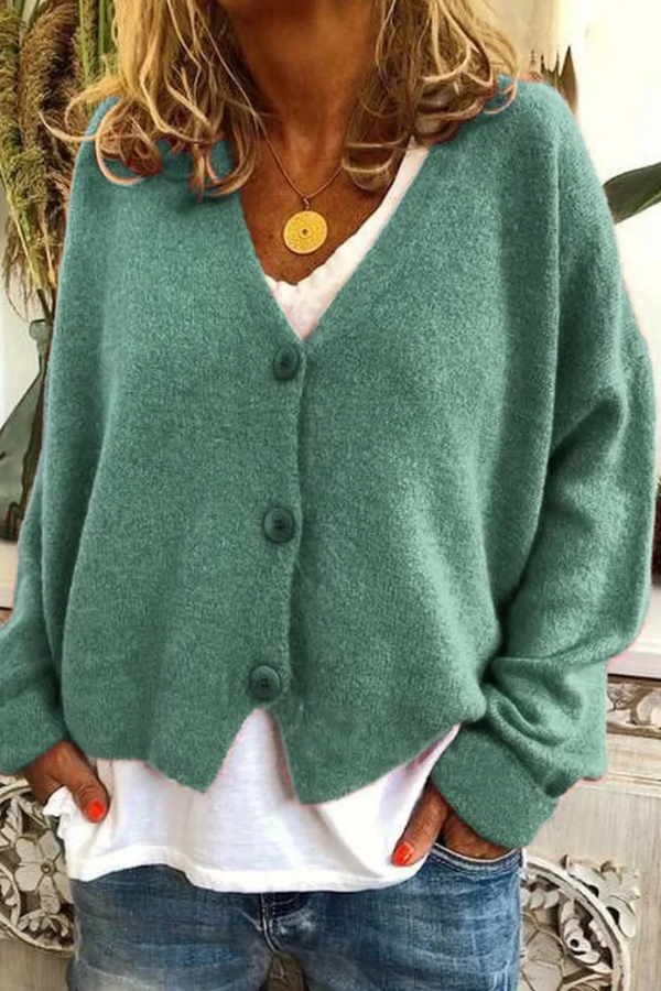 Everyday women's button cardigan, a versatile top for any occasion.