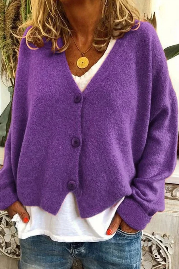 Chic button cardigan for women, a versatile piece for office and casual looks.
