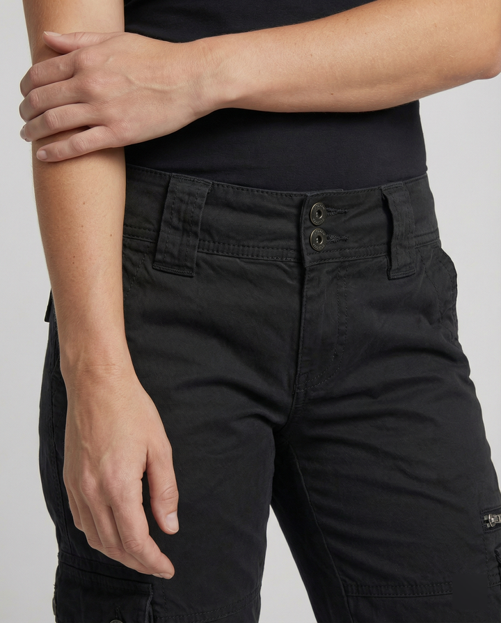 Women's multi-pocket cargo pants, designed for adventure, casual wear, and practical everyday utility.
