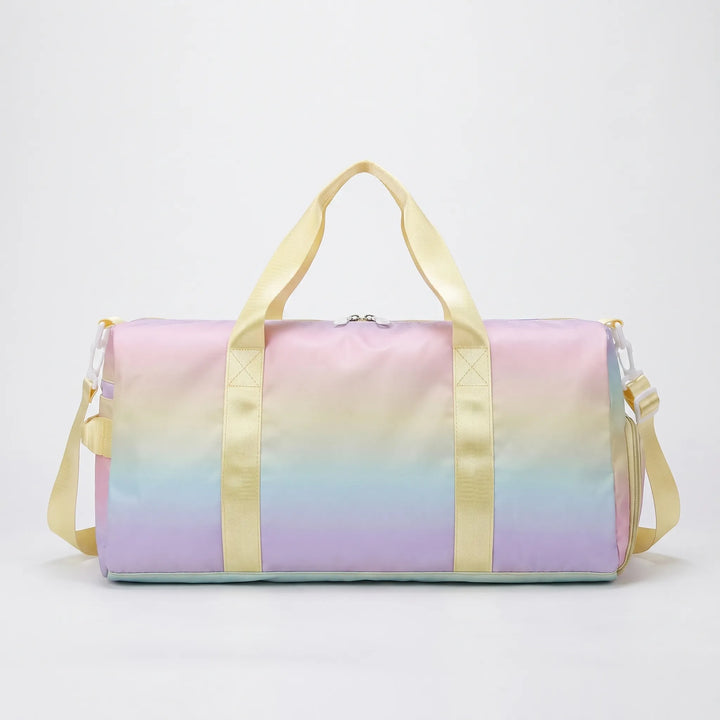 Durable women's shoulder gym bag. Oxford fabric duffel with separate shoe compartment for workouts & travel essentials.