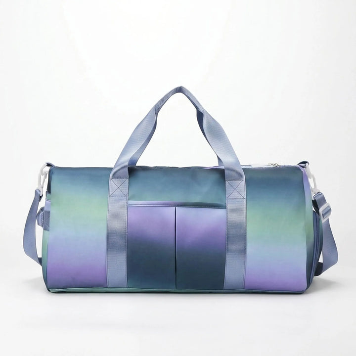 Women's workout duffel bag. Dedicated shoe compartment keeps gear separate. Perfect for gym, sports, and activewear.