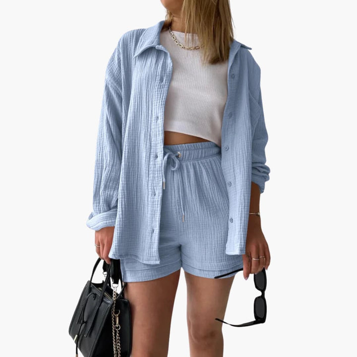 Women's summer fashion two-piece set, casual & breathable for ultimate comfort.