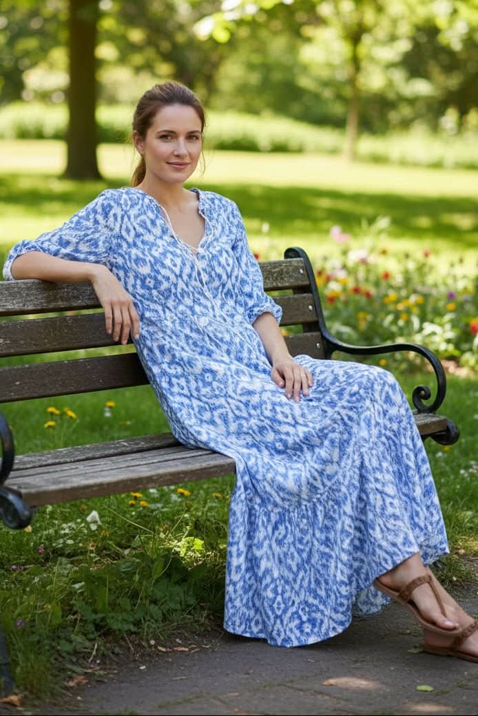 Effortless elegance: vibrant summer maxi dress for women, ideal for vacation, beach, or day outings.
