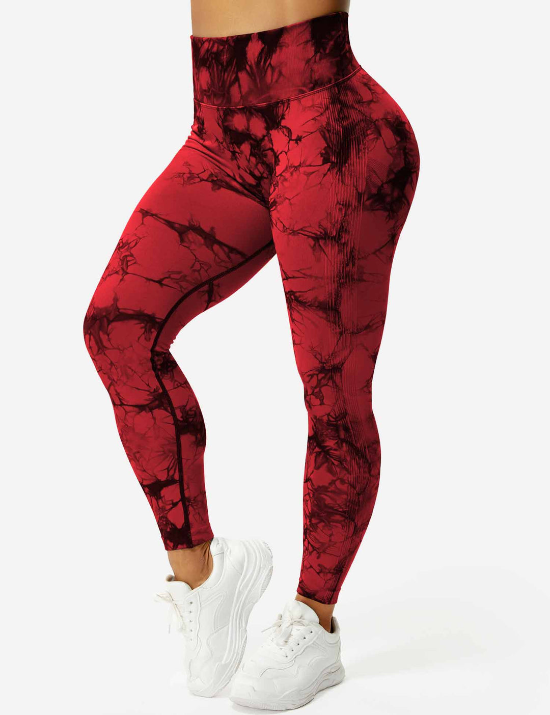Vibrant high-waist tie-dye leggings for women. Perfect comfortable fitness apparel & yoga pants.