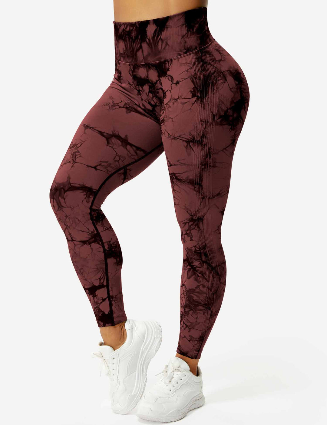 Vibrant tie-dye active leggings for women, high-waist design for a comfortable and trendy look.