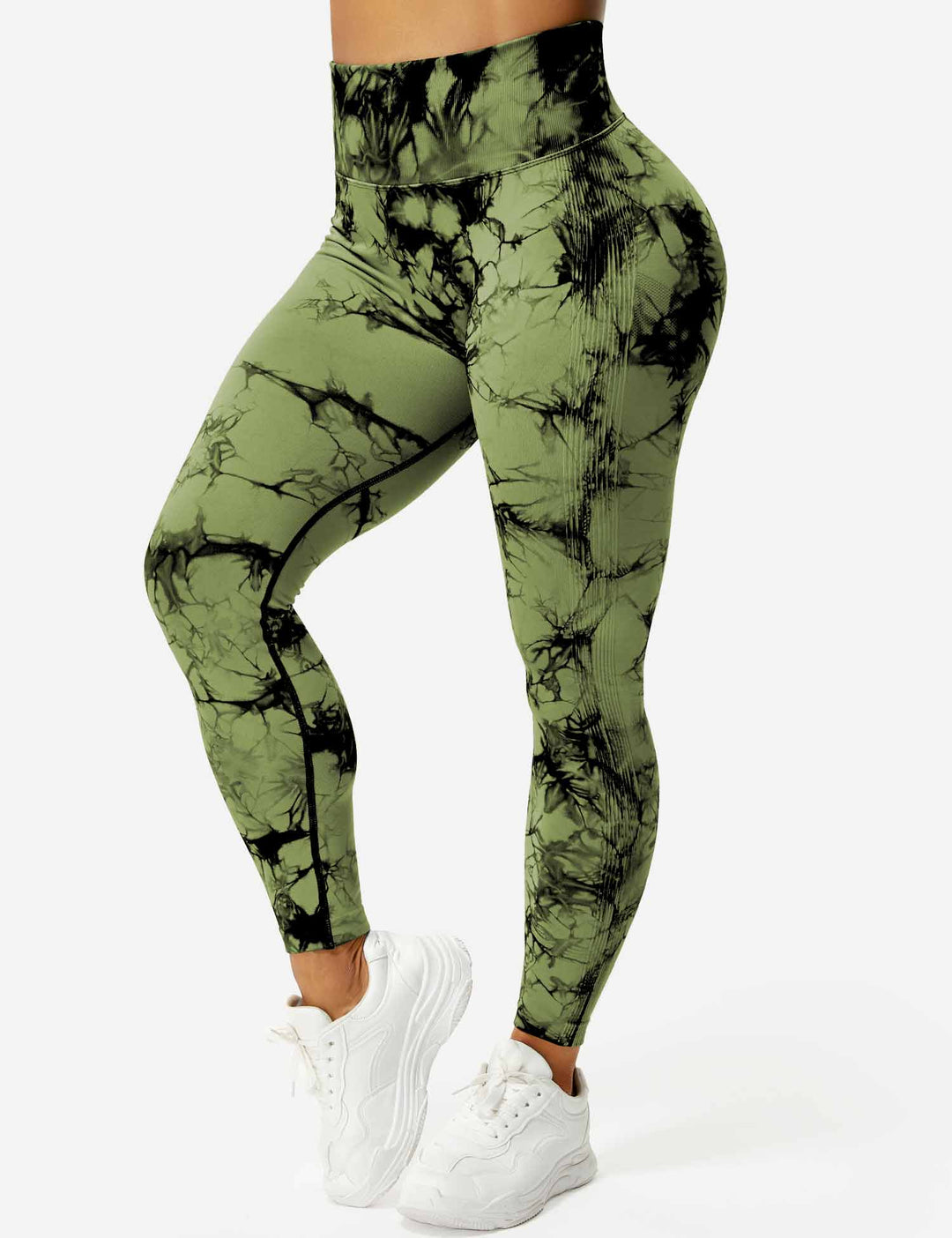 Vibrant women's tie-dye workout leggings, offering comfort and style for your active life.