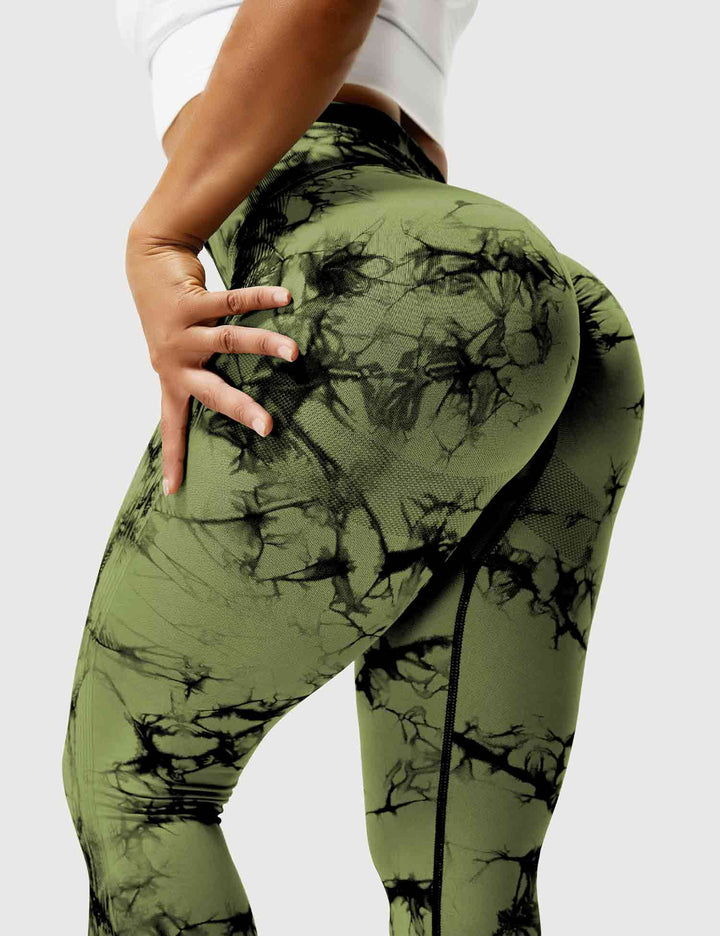 Soft & flexible tie-dye women's leggings for yoga, gym, and everyday comfortable active style.