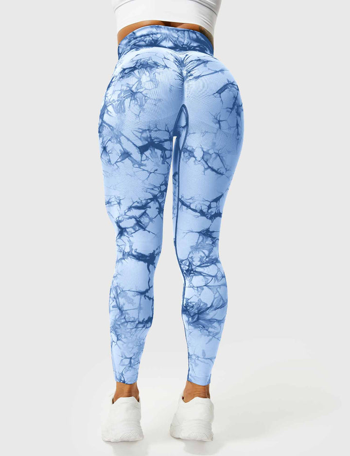 Comfortable women's tie-dye yoga pants, perfect for activewear and relaxing in style.