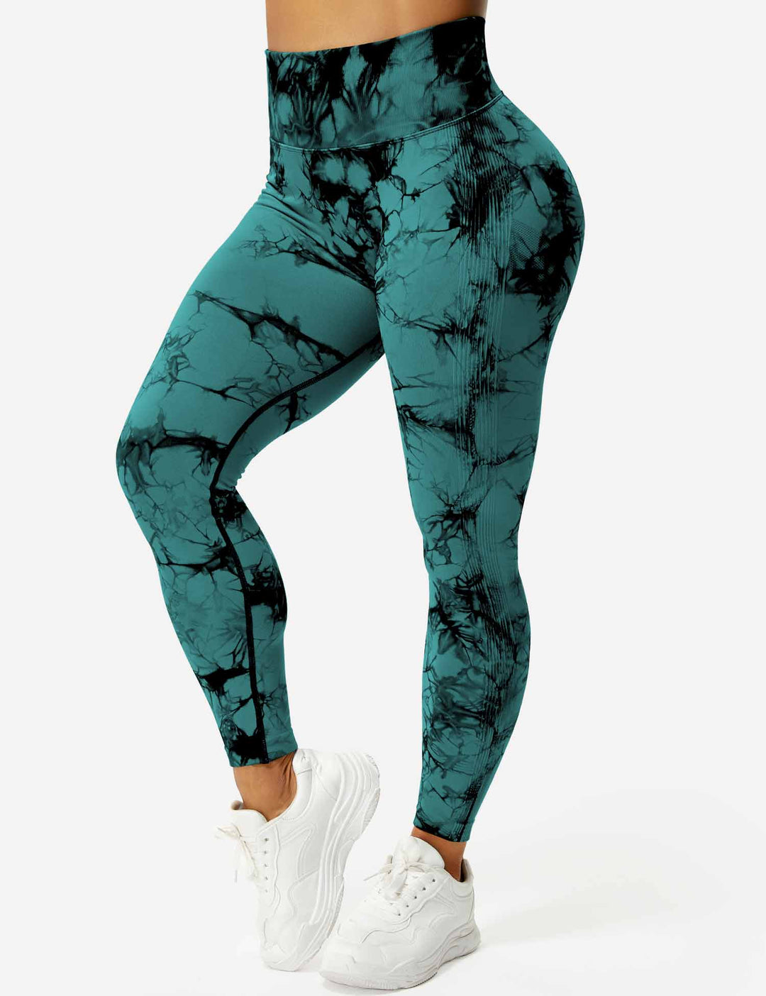 Women's vibrant tie-dye yoga leggings, combining comfort and fashion for activewear.