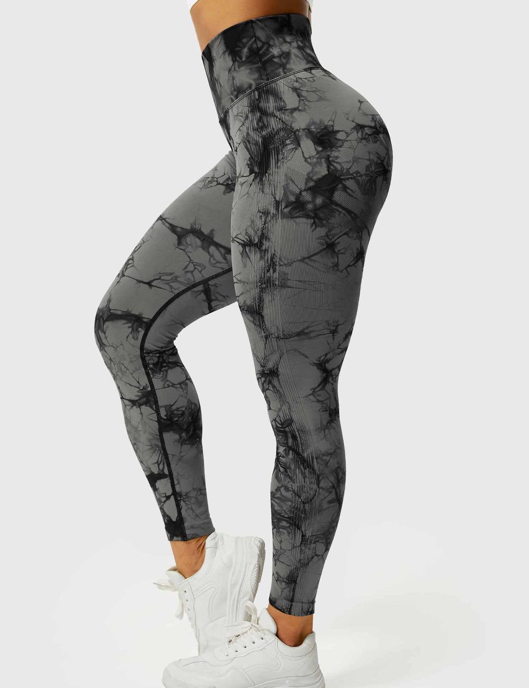 Trendy tie-dye leggings for women, suitable for active style, workout, and casual wear.