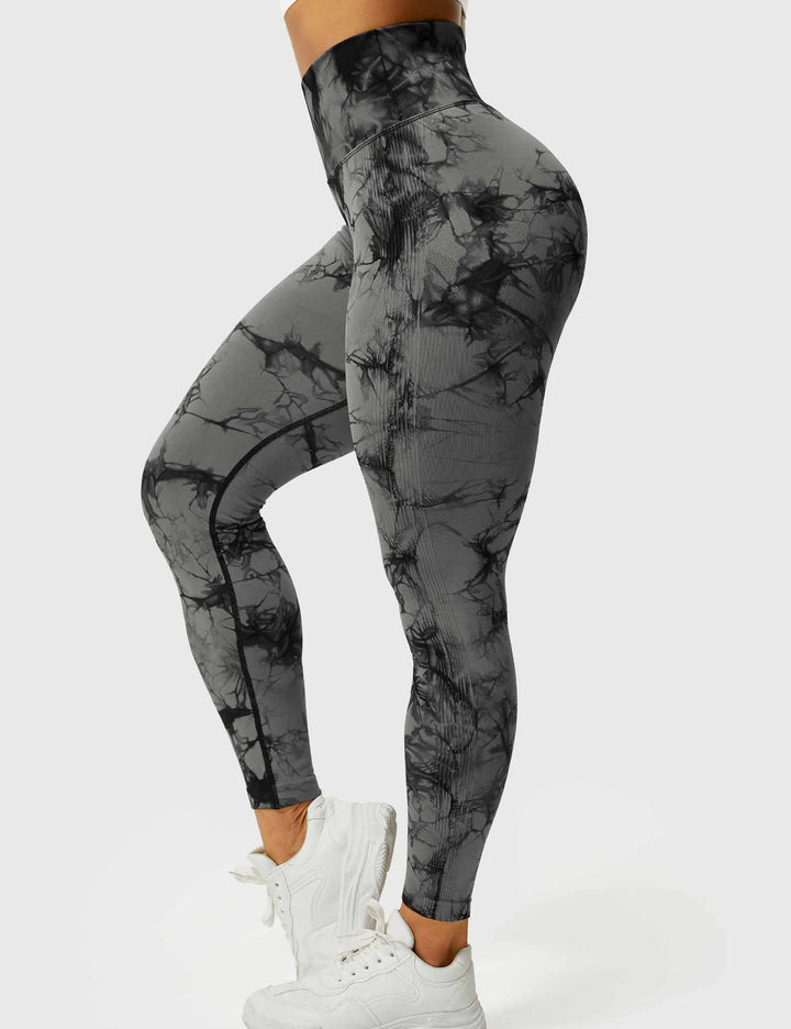Trendy tie-dye leggings for women, suitable for active style, workout, and casual wear.